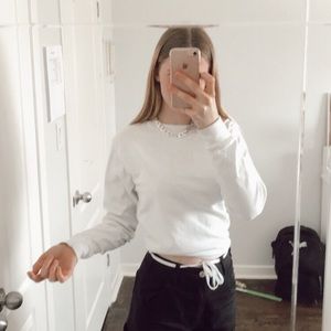 brandy melville long sleeve white shirt🤍🦢